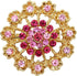 Lot 24pc Mixed Color Rhinestone Crystal Flower Brooches Pins...