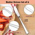 E-far Butter Spreader Knife Set of 6, 7-Inch Stainless Steel Cheese Dessert Knives for Kitchen Restaurant Party, Mirror Silver...