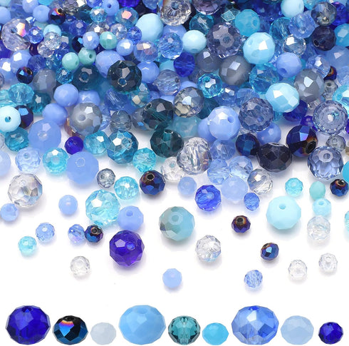 KINGSHINE 4/6/8mm Crystal Glass Beads,3 Sizes Total 1000pcs Faceted Briolette Rondelle Beads with Container,Loose Spacer Beads for DIY Beading Pro...