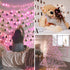 JMEXSUSS 4 Pack 50 LED Pink Fairy Lights Battery Operated, 16.1ft Christmas Fairy Lights Indoor Outdoor Waterproof, Pink String Lights for Bedroom...