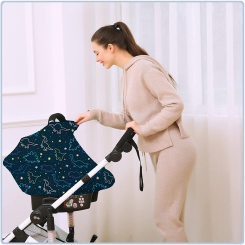 Car Seat Covers Canopy Cover - Multi-use Cover Carseat Canopy, Breathable Breastfeeding Cover, Car Seat Covers for Bbies, Boys & Girls Shower Gift...