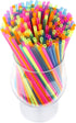 300 Neon Mini Bar Cocktail Straws - Coffee Drink Stirrers, Short Plastic Straws...