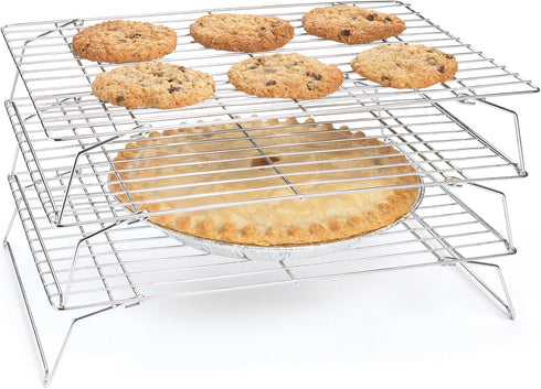 Fox Run 4698 Stackable Cooling Rack Set, Chrome, 3-Piece...