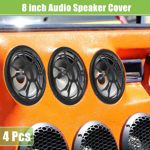 ACROPIX Universal 8" Car Speaker Grills Cover Round 8 Inch Audio Speaker Subwoofer Guard Protector Case with Mounting Screws ABS Black - Pack of 4...