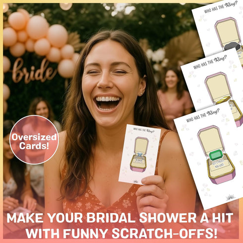 Who Has The Ring Bridal Shower Scratch Off Game - Hilarious Losing Phrases on Ticket Cards - Easy to Play - Funny Wedding Shower or Fun Engagement...