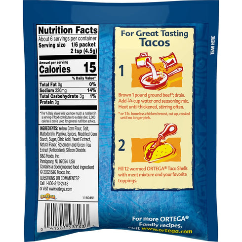 Ortega Seasoning Mix, Taco Seasoning, 1 Ounce (Pack of 12)...
