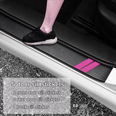 5PCS Door Sill Guard Decoration Stickers for Dodge Charger Challenger Durango Journey Universal Fit to All Dodge Cars Fiber Leather Door Sill Prot...