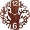 Tree Bird Round Wood Wall Clock (25 cm x 25 cm x 2.8 cm, Brown)...