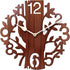 Tree Bird Round Wood Wall Clock (25 cm x 25 cm x 2.8 cm, Brown)...