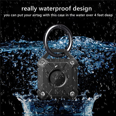 Waterproof Holder Case for Airtag 4 Pack Screw Full cover Shockproof Compatible with Apple Air tag tracker key ring protective for Luggage, Backpa...
