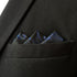 S&W SHLAX&WING Navy Pocket Square Black Patterned Handkerchief for Men Silk...