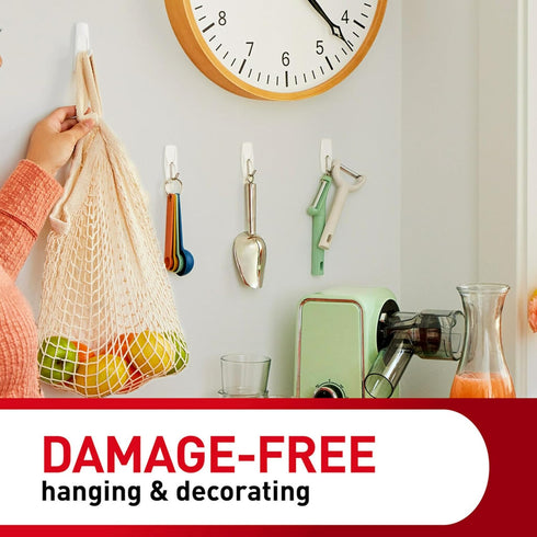 Command 5 lb Large Utility Hooks, 7 Wall Hooks and 12 Command Strips, Damage-Free Hanging with Adhesive Strips, No Tools for Hanging, Organization...