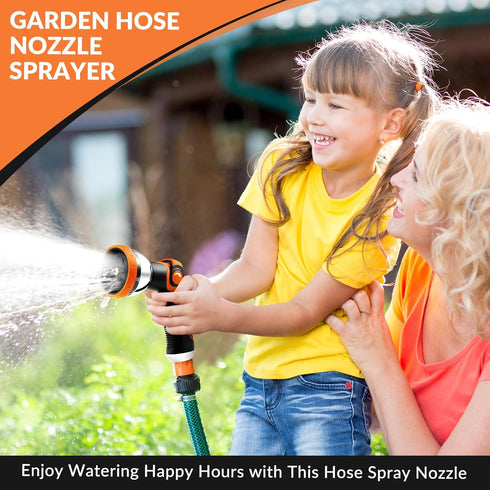 Garden Hose Sprayer Nozzle - Water Hose Nozzle with 10 Adjustable Spray Patterns Heavy Duty, Thumb Control On Off Valve, High Pressure Hose Spraye...