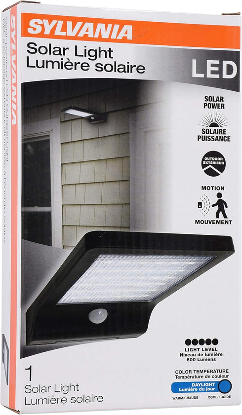 SYLVANIA Solar Flood Light Luminaire with Daylight Sensor, LED and Battery Included, 5000K, Daylight, Black Finish - 1 Pack (65000)...