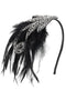 BABEYOND 1920s Flapper Headband Accessories Roaring 20s Feather Hair Band Vintage Gatsby Party Accessories (Silver)...