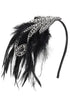 BABEYOND 1920s Flapper Headband Accessories Roaring 20s Feather Hair Band Vintage Gatsby Party Accessories (Silver)...