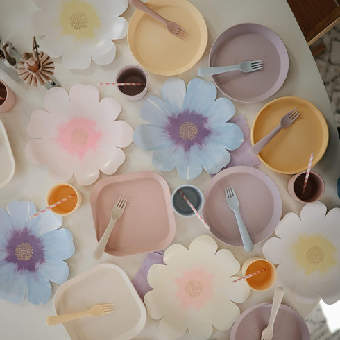 mushie Round Dinnerware Plates for Kids | Made in Denmark, Set of 2 (Soft Lilac)...