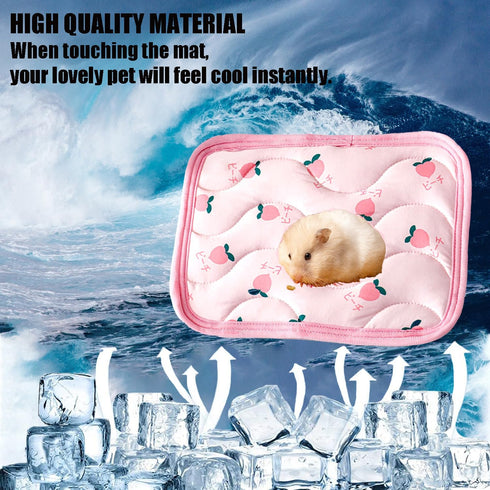 1 Pc Rectangular Summer Cooling Hamster Bed, Comfortable Sleep Mat Pad Cushion for Hamster/Hedgehog/Squirrel/Mice/Rats/Squirrel/Guinea Pig and Oth...