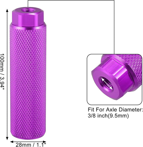 X AUTOHAUX Pair Aluminum Alloy Rear Foot Pegs Footrests Universal Purple for BMX MTB Bike Bicycle Fit 3/8 Inch Axles...