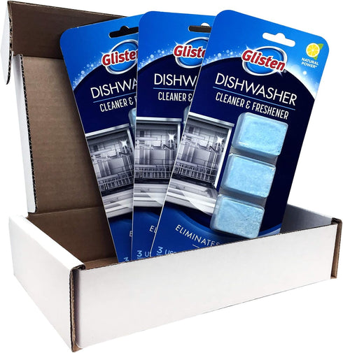 Glisten DT0312T Dishwasher Cleaner & Freshener, 3 Tablets, Clear, 3 Count...