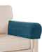 L.VICTEX Sofa Armrest Covers, 2 Pack, Deep Teal Velvet Plush Fabric, Furniture Accessories for Sofa, Recliner, Chair, Stretch, Durable, Velcro, Ma...