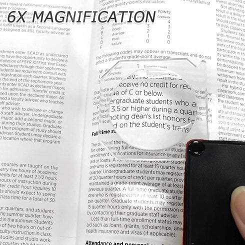 MAGDEPO 6X Small Pocket Size Folding Magnifier 1.75" Acrylic Magnifying Lens with Protective Air-Cushioned Faux Leather Rotatable & Compact for Re...