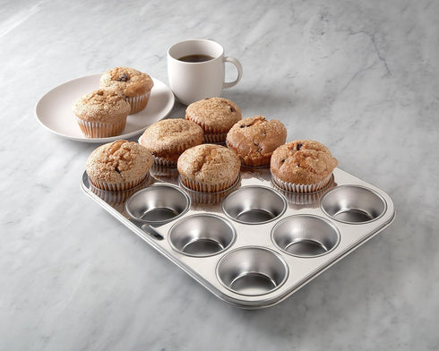 Fox Run Muffin and Cupcake Pan, 12 Standard Cup, Stainless Steel...