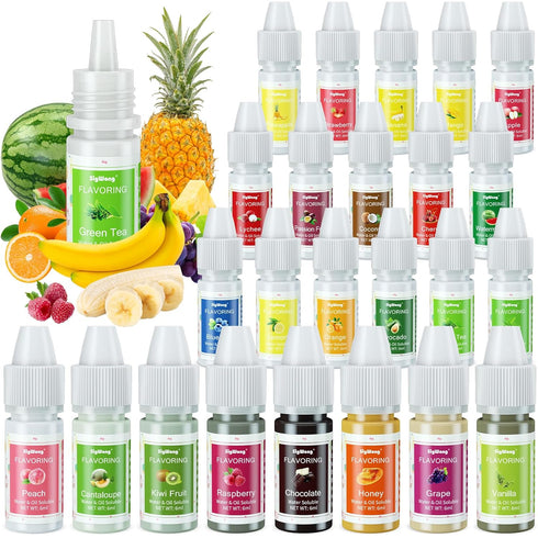 Food Flavoring Oil, 24 Liquid Lip Gloss Flavoring Oil - Concentrated Candy Flavors for Lip Balm, Baking, Cooking, Soap and Slime Making - Water & ...