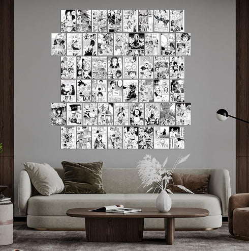 WOONKIT Anime Posters Pack - 50PCS 4X6 INCH MHA Anime Wall Collage Kit for Bedroom Wall, Dorm Decor, Teen Room Aesthetic...