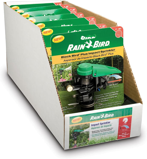 Rain Bird P5-R PLUS Plastic Impact Sprinkler with Nozzle Set, Adjustable 20° - 360° Pattern, 24' - 45' Spray Distance...