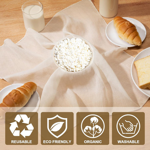 Cheese Cloths for Straining, 10PCS 20x20 Inch Grade 100 Cheese Cloth, Reusable Washable Unbleached Pure Cotton Cheesecloth for Cooking and Cheese ...