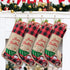 yuboo Burlap Christmas Stockings with Red Truck Xmas Decor 2 Pack, Buffalo Plaid Christmas Stockings 18-Inch Red Truck Christmas Ornaments Decorat...
