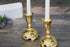 Taper Candle Holders with Deluxe Engraved Design, Set of 2 Premium Candlestick Holders in Gold...