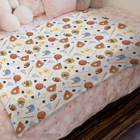 Baby Sports Blankets for Boys Flannel American Football Baseball Basketball Soft Swaddle Blankets Sports Lovers Gift Receiving Blankets Nursery Cr...