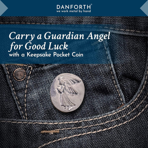 DANFORTH – Vilmain Pocket Angel Tokens/Coins, Pewter, Made in the USA, Gift Bag (Pack of 10)...