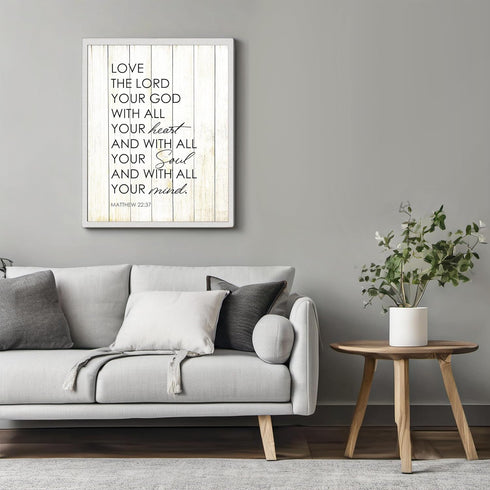 Posterizer 1 pcs-Bible verse Matthew 22: 37-love the lord-Religious Posters-Motivational & Inspirational Art-Gifts for Christians-Living Room Bedr...