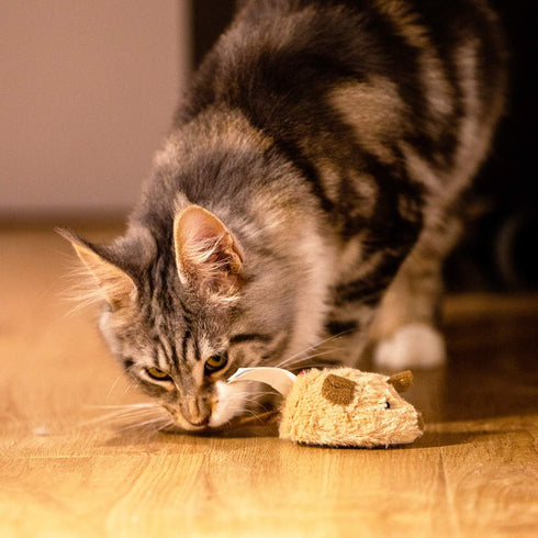 Gigwi Interactive Cat Toy Mouse, Moving Automatic Cat Toys Mice Electronic with Furry Tail, Automatic Squeaky Cat Toys for Kitten Indoor/Outdoor E...