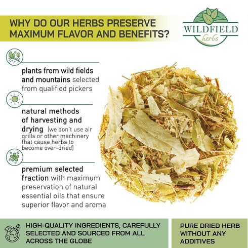 100 Linden Tea Dried Linden Flower Tea Herbal (Tilia cordata) - 100 Count 1.5g Tea Bags Linden Flowers Tea Herb Lipa...