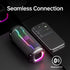 Bluetooth Speakers, Portable Bluetooth Speakers Wireless with 20W Loud Stereo Sound, IP7 Waterproof Shower Speaker Colorful Flashing Lights, Built...