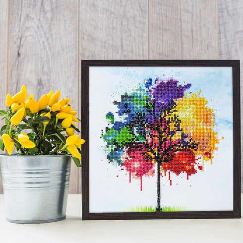 DIAMOND ART BY LEISURE ARTS Diamond Painting Kits for Adults 12"X12" Intermediate Rainbow Tree, Full Drill, Art Kits, Dimond Art, for Adults, Kit...