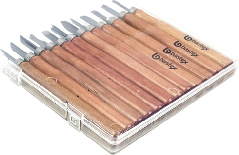 Bastex Carbon Steel Wood Carving Chisel Set for Kids and Beginners. Knives for woodworking and engraving. Equipped with Easy to Use wood Handles....