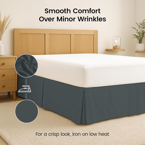 Utopia Bedding King Bed Skirt - Soft Quadruple Pleated - Easy Fit with 16 Inch Tailored Drop - Hotel Quality, Shrinkage and Fade Resistant (King, ...