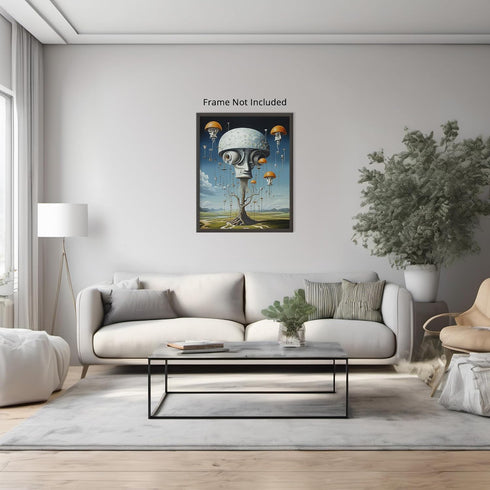 Posterizer 1 pcs-Alien Mushroom-Headed Tree with Fungal Branches-Abstract & Modern Art-Fantasy & Fiction Art-Gift for Art Lovers-Decor for Home & ...