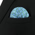S&W SHLAX&WING Mens Pocket Square Checkered Green Azure Baby Blue Pattern for Suit Jacket Large...