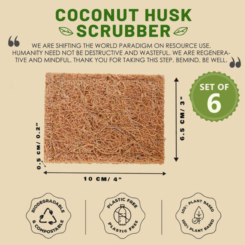 Coconut Husk Scrubber(3) Coconut Scouring Pads|Natural Dish Scrubber|Coconut Dish Scrubber|Eco Friendly Dish Scrubber|Coconut Scrubber|Coconut Hus...