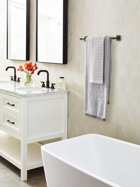 Amerock BH36073MB | Matte Black Towel Bar | 18 in (457 mm) Towel Rack | Appoint | Bathroom Towel Holder | Bathroom Hardware | Bath Accessories...