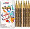 Gold Marker Paint Pens - 6 Pack Acrylic Gold Permanent Marker, 0.7mm Extra Fine Tip Paint Pen for Art projects, Drawing, Rock Painting, Stone, Cer...
