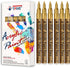 Gold Marker Paint Pens - 6 Pack Acrylic Gold Permanent Marker, 0.7mm Extra Fine Tip Paint Pen for Art projects, Drawing, Rock Painting, Stone, Cer...
