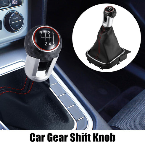X AUTOHAUX Car 6 Speed Manual Gear Shift Knob for Volkswagen Jetta for VW GTI 2006-2014 for VW Golf Stick Shifter Knobs Cover Plastic Black...