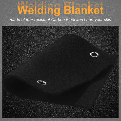 Oudain 4 Pcs 12" x 9" High Temperature Carbon Felt Flame Resistant Welding Blanket Soldering Fire Blanket Brazing Fireproof Mat Protective Fabric ...